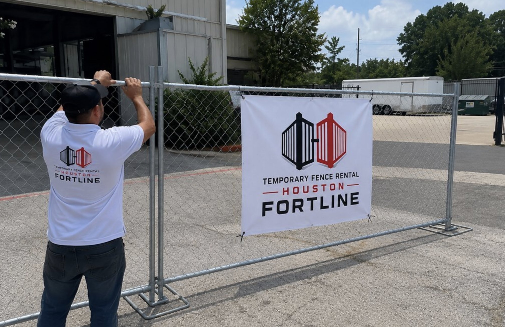 Chain link temporary fence installation Houston TX